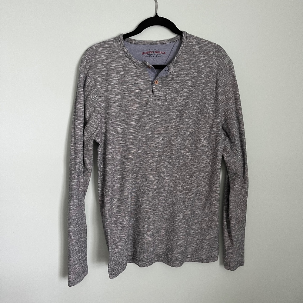 Rustic Souls Gray Men’s Cotton Henley XL